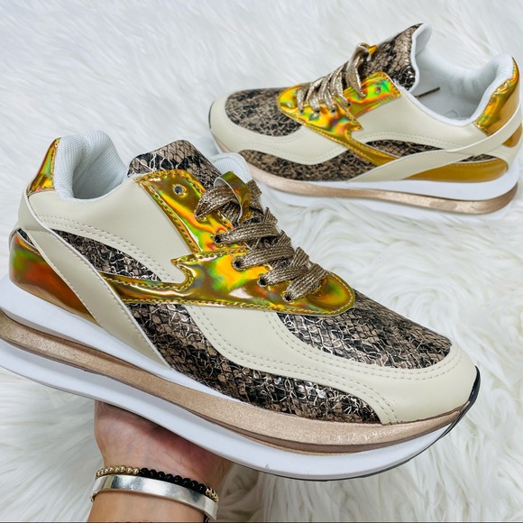 Beige snake chunky sneaker - Picture 10 of 11